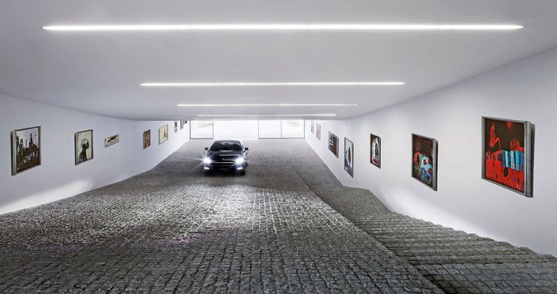 sol en pavé garage - Autofamily House - Robert Konieczny-KWK Promes - Pologne