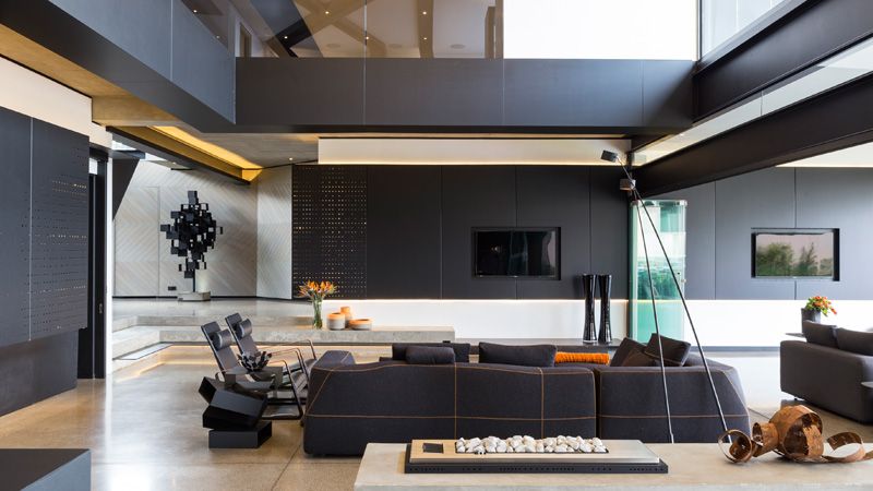 salon - Kloof-Road-House par Nico van der Meulen Architects - Johannesburg, Afrique du Sud