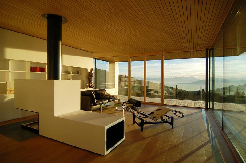 salon & cheminée design - house-dornbirn par KM Architektur en Suisse