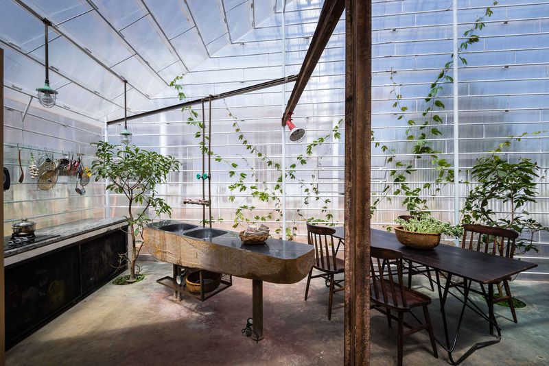 séjour & cuisine - FA-house par Atelier Tho-A - Da Lat, Vietnam