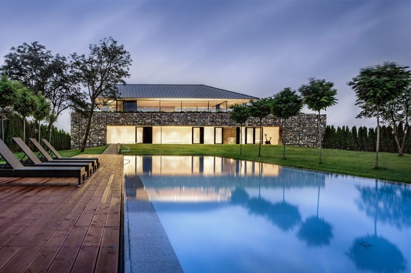 piscine - house-360-degree par I-O architects - Bulgarie