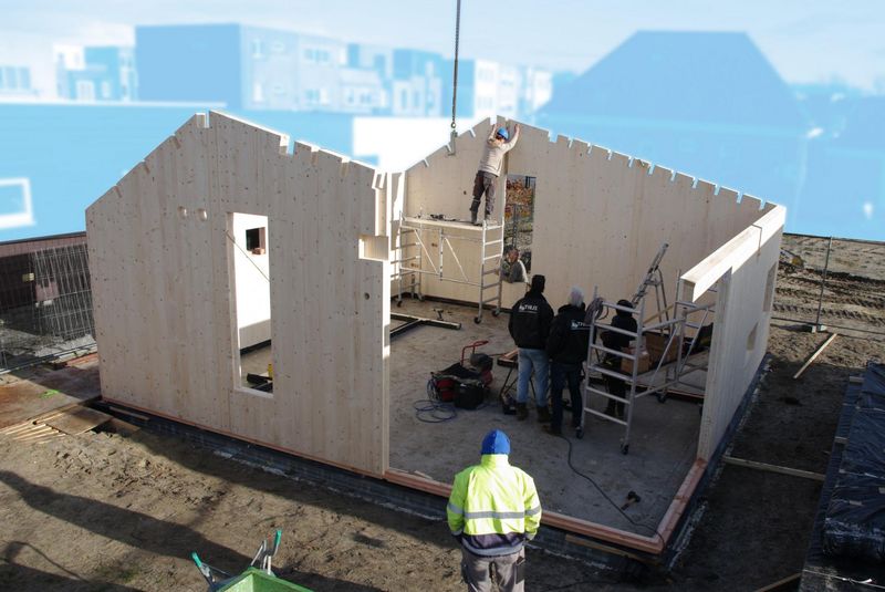 processus de montage - Biobased-Living-Concept par DDacha - Pays-Bas
